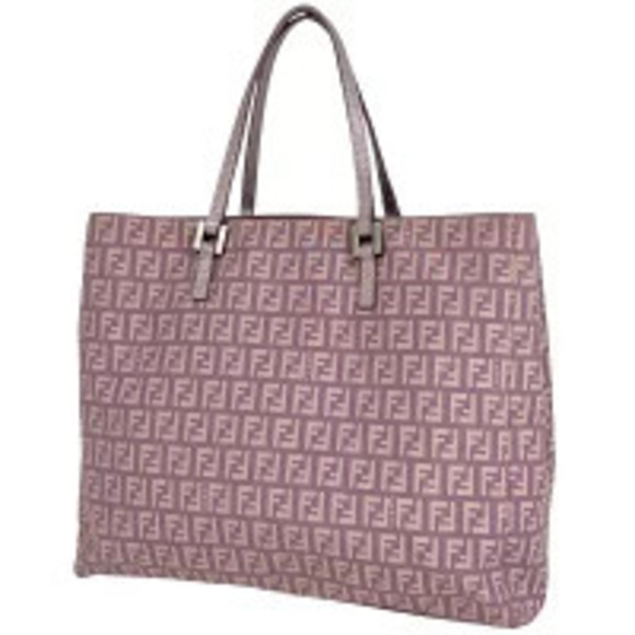 Fendi Handbags - Fendi Zucchino Tote Bag Handbag Canvas Purple